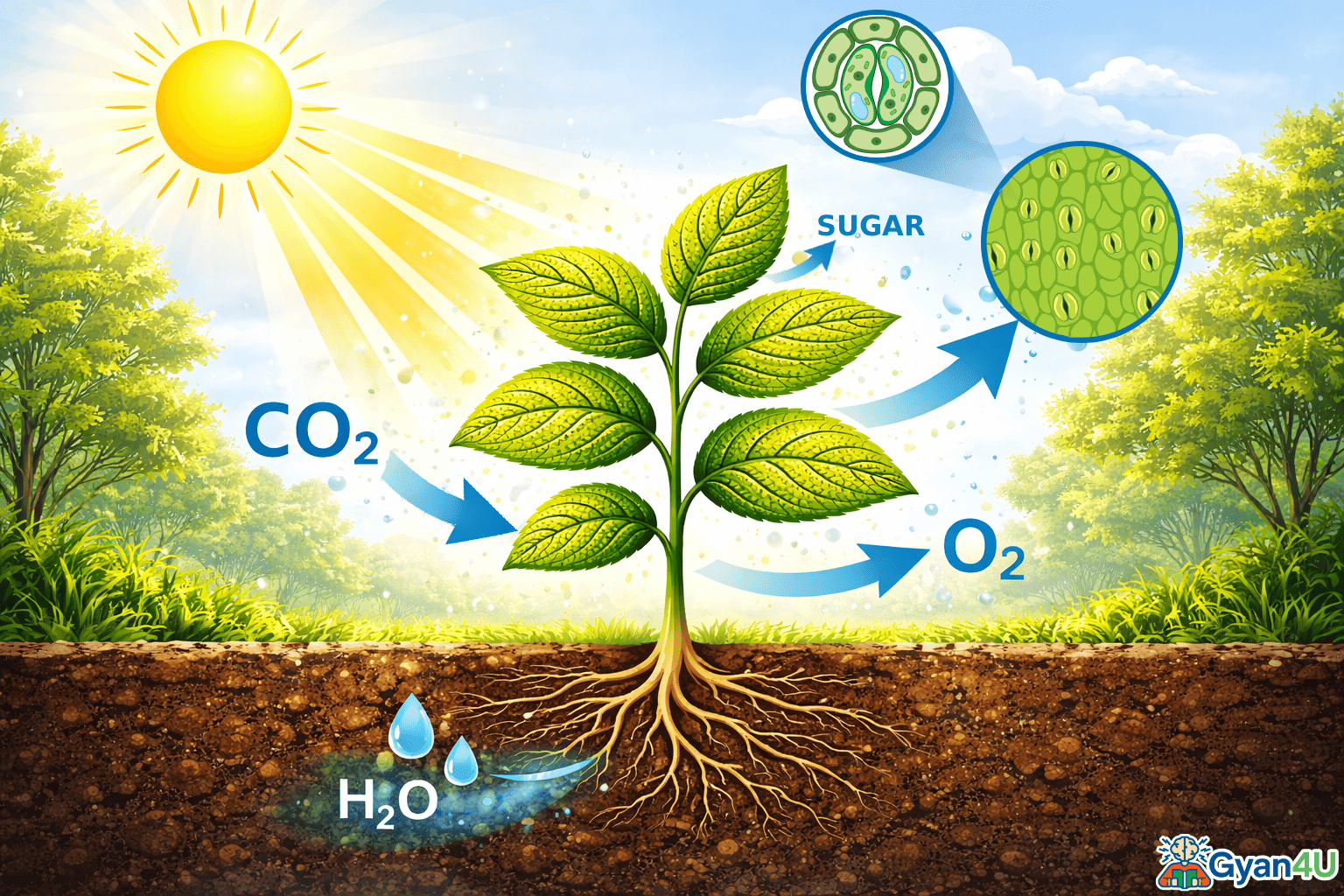प्रकाश संश्लेषण (Photosynthesis) क्या है? – परिभाषा, प्रक्रिया, समीकरण और महत्व